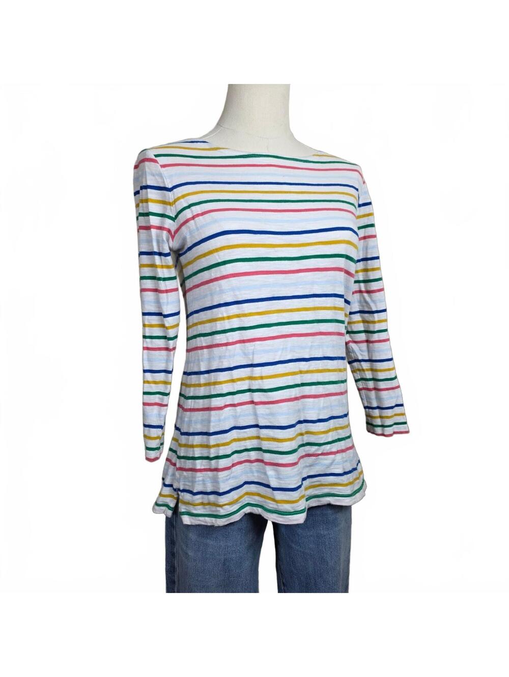 Old Navy Multicolor Striped Boatneck Top